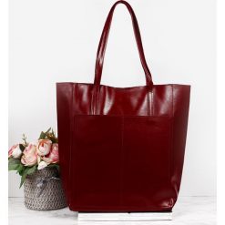 Skórzana torebka damska shopper bag DAN-A T376 bordowa. Czerwone shopper bag damskie DAN-A, bez wzorów, ze skóry, bez dodatków. Za 399.99 zł.
