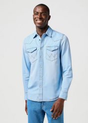 MESKA KOSZULA WRANGLER WESTERN SHIRT AUTHENTIC TINT 112362745. Koszule męskie Wrangler, xxl, bez wzorów, bez kołnierzyka, bez ramiączek. Za 179.99 zł.