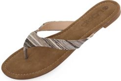 Damskie klapki Loap Herba Brown. Brązowe klapki damskie ÀLG, bez wzorów, z gumy, bez obcasa. Za 144.99 zł.