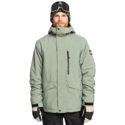Kurtka śnieżna dla Mężczyzn MISSION SOLID. Niebieskie kurtki męskie Quiksilver, na zimę, m, bez wzorów, z poliesteru, sportowe, bez kaptura. Za 979.00 zł.