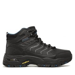 Trapery Skechers. Czarne buty zimowe męskie Skechers, bez zapięcia. Za 439.99 zł.
