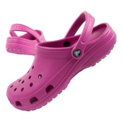 Sandały chodaki damskie Crocs Classic. Czerwone sandały damskie Crocs, bez wzorów, bez obcasa. Za 169.00 zł.