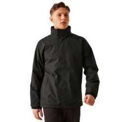 Męska Kurtka Przeciwdeszczowa Ardmore. Czarne kurtki męskie Regatta, l, bez wzorów, z materiału, z kapturem. Za 214.99 zł.