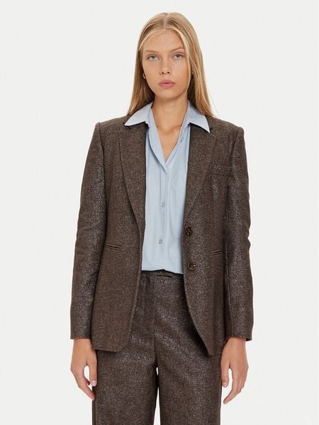 Marella Marynarka Seme 2423046012 Brązowy Regular Fit. Brązowe marynarki i żakiety damskie Marella, bez wzorów, z syntetyku. Za 849.99 zł.
