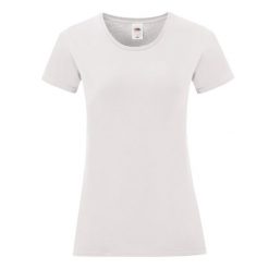 Koszulka Damska Iconic Plain T-shirt. Białe bluzki damskie Fruit of the Loom, xl, bez wzorów, sportowe, bez kołnierzyka, bez ramiączek. Za 45.99 zł.