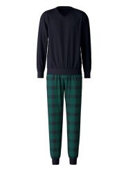 Calida Piżama w kolorze granatowo-zielonym rozmiar: L. Niebieskie piżamy męskie Calida, l, bez wzorów, z bawełny, bez ramiączek. Za 205.93 zł.