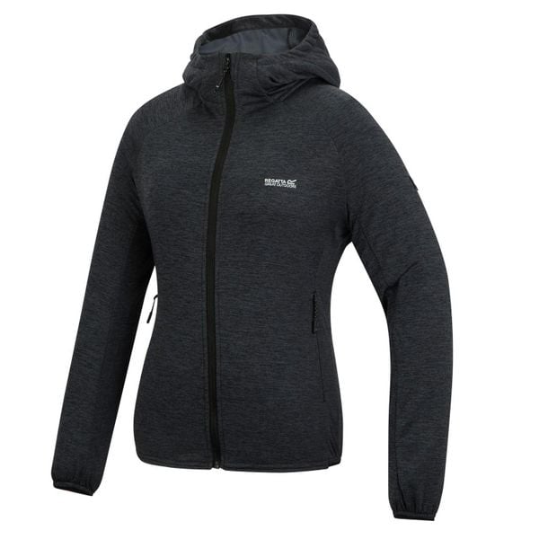 Damska bluza z kapturem i rozciągliwym zamkiem błyskawicznym Ferna Marl Midlayer. Szare bluzy z kapturem damskie Regatta, m, z materiału. Za 139.99 zł.