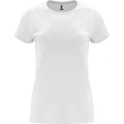 Damska Koszulka Z Krótkim Rękawem Capri. Białe bluzki damskie ROLY, xl, bez wzorów, sportowe, bez kołnierzyka, bez ramiączek. Za 31.99 zł.