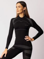Spaio Koszulka termiczna "Thermo-Evo" w kolorze czarno-szarym rozmiar: M. Czarne bluzki sportowe damskie Spaio, m, bez wzorów, z materiału, bez ramiączek. Za 187.07 zł.