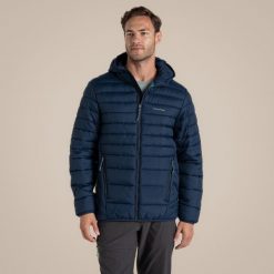 Kurtka z kapturem Craghoppers Compresslite IX. Niebieskie kurtki męskie CRAGHOPPERS, bez wzorów, z puchu, sportowe, z kapturem. Za 473.60 zł.