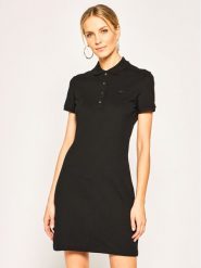 Lacoste Sukienka codzienna EF5473 Czarny Slim Fit. Czarne sukienki damskie Lacoste, na co dzień, bez wzorów, z bawełny, bez kołnierzyka, bez ramiączek, proste. Za 379.99 zł.