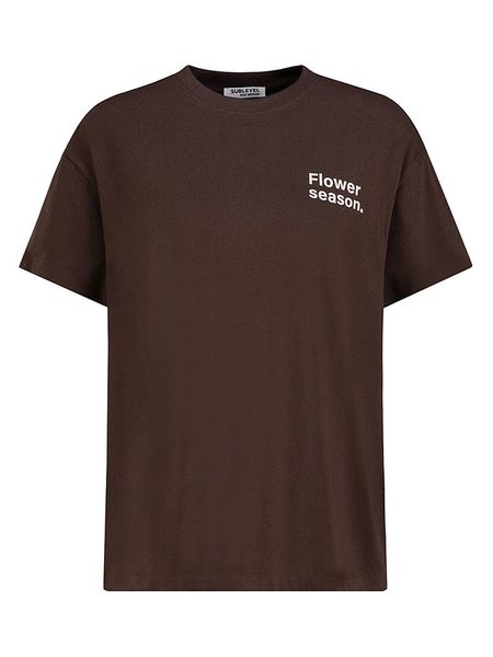 Sublevel Koszulka w kolorze ciemnobrązowym rozmiar: L. Brązowe bluzki damskie Sublevel, l, bez wzorów, z bawełny, bez kołnierzyka. Za 43.99 zł.