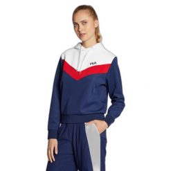 Damska bluza z kapturem crop top Fila Bosa. Czerwone bluzy z kapturem damskie Fila, m, z elastanu. Za 199.99 zł.