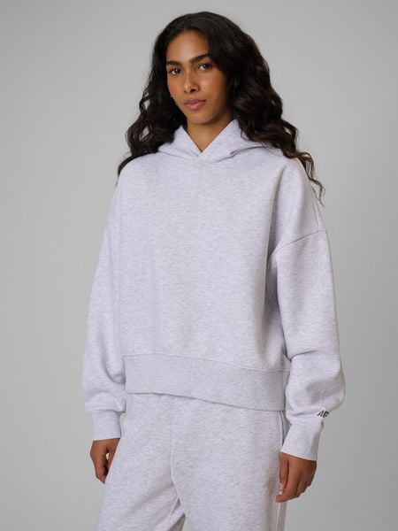 4F Bluza dresowa regular z kapturem damska - szara S. Szare bluzy z kapturem damskie 4f, s, z dresówki. Za 159.99 zł.