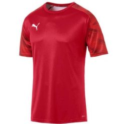 Koszulka treningowa Puma Cup L - Oddychająca koszulka piłkarska dla mężczyzn. Czerwone t-shirty sportowe męskie Puma, l, z poliesteru, bez ramiączek, do piłki nożnej. Za 180.99 zł.