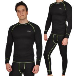 Bielizna termoaktywna męska Ice-Q Smart Man Black/Lime. Czarna bielizna termoaktywna męska ICE-Q, m, bez wzorów. W wyprzedaży za 129.99 zł.