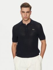 Lacoste Sweter AH9724 Granatowy Regular Fit. Niebieskie swetry męskie Lacoste, m, bez wzorów, z bawełny, bez kołnierzyka. Za 391.99 zł.