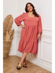 Plus Size Company Sukienka "Arnis" w kolorze jasnoróżowym rozmiar: 42. Różowe sukienki damskie Plus Size Company, plus size, bez wzorów, klasyczne, bez kołnierzyka, plus size, bez ramiączek, midi. Za 83.22 zł.