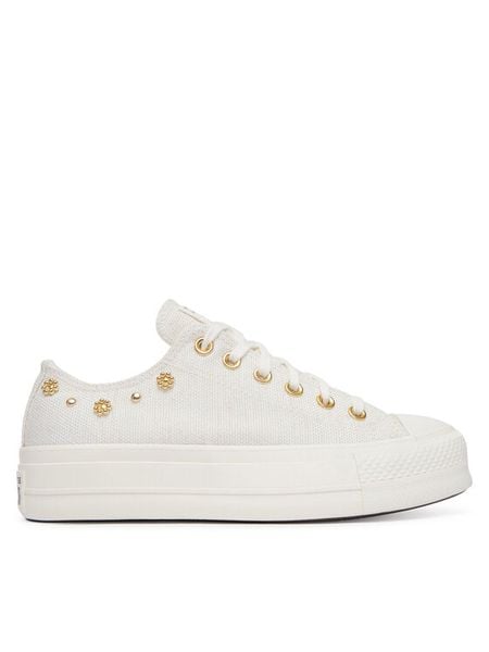 Converse Trampki Chuck Taylor All Star Heathered Glam A17597C Beżowy. Brązowe trampki i tenisówki damskie Converse, bez wzorów, z materiału. Za 419.99 zł.
