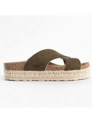 Sunbay Klapki "Astilbe" w kolorze khaki rozmiar: 39. Brązowe klapki damskie Sunbay, bez wzorów, z materiału, bez obcasa. Za 174.95 zł.