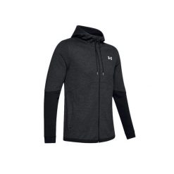 Bluza z kapturem Under Armour DOUBLE KNIT FULL ZIP. Czarne bluzy sportowe męskie Under Armour, bez wzorów, z bawełny, bez kołnierzyka, bez ramiączek. Za 323.55 zł.