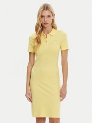 Tommy Hilfiger Sukienka codzienna WW0WW43228 Żółty Slim Fit. Żółte sukienki damskie Tommy Hilfiger, na co dzień, l, bez wzorów, z bawełny, bez kołnierzyka, bez ramiączek, proste. Za 349.99 zł.