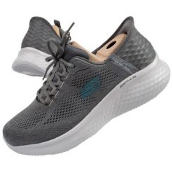 Buty Skechers 232466/CCBL szare. Szare buty sportowe na co dzień męskie z materiału, bez zapięcia. Za 432.01 zł.