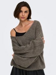 JDY Sweter w kolorze szarobrązowym rozmiar: XS. Brązowe swetry klasyczne damskie JDY, xs, bez kołnierzyka. Za 129.95 zł.