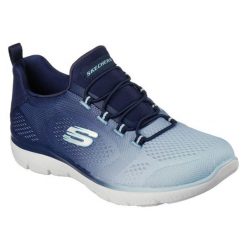 Buty Skechers Summits Bright Charmer 149536-NVY niebieskie. Niebieskie buty sportowe na co dzień damskie bez wzorów, z dzianiny. Za 408.30 zł.
