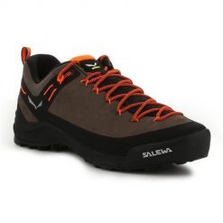 Buty trekkingowe męskie Salewa Wildfire MS Leather. Brązowe buty trekkingowe męskie Salewa, z materiału, bez zapięcia, trekkingowe. Za 692.00 zł.
