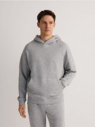 Bawełniana bluza z kapturem - jasnoszary. Szare bluzy z kapturem męskie Reserved, l, z bawełny. W wyprzedaży za 79.99 zł.