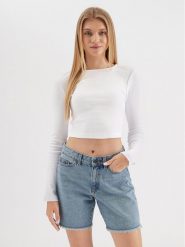 Noisy May Bluzka Maya 27027280 Biały Slim Fit. Białe bluzki damskie Noisy may, m, bez wzorów, z bawełny, bez ramiączek. Za 49.99 zł.