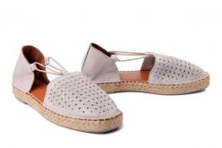 KOCH 109 silver grey, espadryle damskie. Szare espadryle damskie KOCH, bez wzorów, ze skóry, bez obcasa. Za 244.90 zł.
