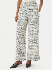 Tommy Hilfiger Spodnie materiałowe WW0WW48970 Beżowy jasny Wide Leg. Brązowe spodnie materiałowe damskie Tommy Hilfiger, bez wzorów, ze lnu. Za 489.99 zł.