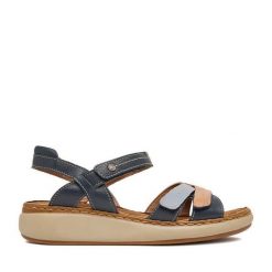 Sandały Lasocki. Niebieskie sandały damskie Lasocki, bez wzorów, bez obcasa, na płaskiej podeszwie. Za 169.99 zł.