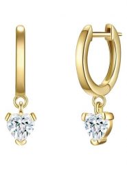 Lulu & Jane Pozłacane kolczyki-kreole z cyrkoniami rozmiar: onesize. Żółte kolczyki damskie Lulu & Jane, z cyrkonią, metalowe. Za 43.99 zł.