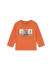 Mayoral Bluzka 2063 Pomarańczowy Regular Fit. Brązowe t-shirty chłopięce Mayoral, bez wzorów, z bawełny, bez ramiączek. Za 69.99 zł.
