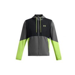 Kurtka przeciwwiatrowa z kapturem Under Armour Legacy Windbreak. Szare kurtki męskie Under Armour, xs, bez wzorów, z materiału, z kapturem. Za 388.25 zł.