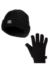 Zestaw zimowy Heatkeeper dla dzieci – czapka + rękawiczki. Czarne rękawiczki dziecięce HEAT KEEPER, z polaru, bez ramiączek. Za 129.98 zł.