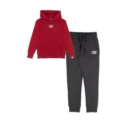 Leone 1947 Vintage-Zimowe szkoleniesanzug zum Überziehen mit Kapuze für Kinder. Czerwone spodnie dresowe damskie LEONE 1947 APPAREL, na zimę, bez wzorów, z bawełny. W wyprzedaży za 132.62 zł.