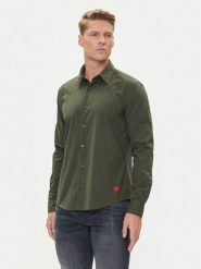 HUGO Koszula Ermo 50500216 Zielony Slim Fit. Zielone koszule męskie Hugo, m, bez wzorów, z bawełny, bez kołnierzyka, bez ramiączek. Za 319.99 zł.