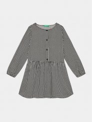 United Colors Of Benetton Sukienka codzienna 4XQNCV01F Czarny Regular Fit. Czarne sukienki dziewczęce United Colors Of Benetton, bez wzorów, z wiskozy, bez ramiączek. Za 139.99 zł.