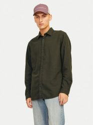 Jack & Jones Koszula Joshua 12258429 Zielony Slim Fit. Zielone koszule męskie Jack & Jones, m, bez wzorów, z syntetyku, bez kołnierzyka, bez ramiączek. Za 79.99 zł.