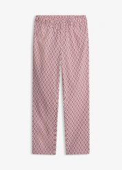 Spodnie ze stretchem. Fioletowe spodnie materiałowe damskie bonprix, bez wzorów, eleganckie. Za 127.99 zł.
