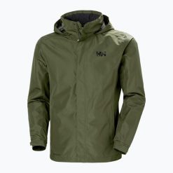 Kurtka przeciwdeszczowa męska Helly Hansen Dubliner. Zielone kurtki męskie Helly Hansen, m, bez wzorów, klasyczne, z kapturem. Za 339.99 zł.