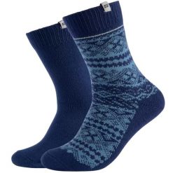 Skarpetki sportowe dla dorosłych 2PPK Men Casual Fashion Jacquard Socks. Niebieskie skarpetki męskie Skechers, bez wzorów, z elastanu. Za 34.99 zł.