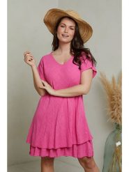 Curvy Lady Sukienka w kolorze różowym rozmiar: 40/42. Różowe sukienki damskie Curvy Lady, na co dzień, bez wzorów, klasyczne, bez kołnierzyka, bez ramiączek, midi, proste. Za 149.45 zł.