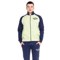 Bluza z bawełna z zamek błyskawiczny na siłownia. Zielone bluzy bez kaptura męskie LEONE 1947 APPAREL, xl, z bawełny. Za 212.61 zł.