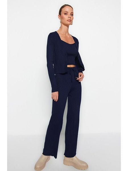 Trendyol 3-częściowy zestaw w kolorze granatowym rozmiar: S. Niebieskie kardigany damskie Trendyol, s, bez wzorów. Za 88.02 zł.