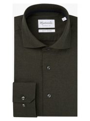 Michaelis Koszula - Slim fit - w kolorze khaki rozmiar: 41. Brązowe koszule męskie Michaelis, bez wzorów, z bawełny, bez kołnierzyka, bez ramiączek. Za 144.24 zł.